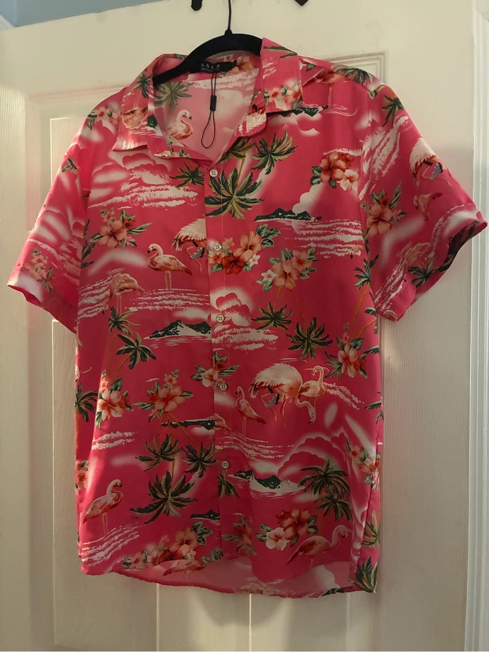 Bright Pink Tropical Floral Button-Front Men’s Button Down
